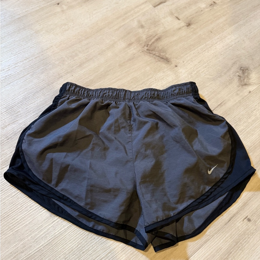 Nike Gray and Black Athletic Shorts Moisture-Wicking Design